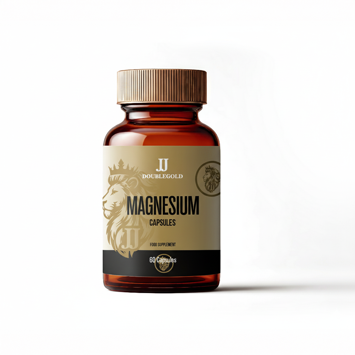 JJ Doublegold Magnesium Pro capsules showing 60 mineral supplement capsules with labeled packaging.