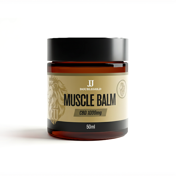 JJ Doublegold CBD muscle balm 1000mg in 50ml glass jar - JJ Doublegold